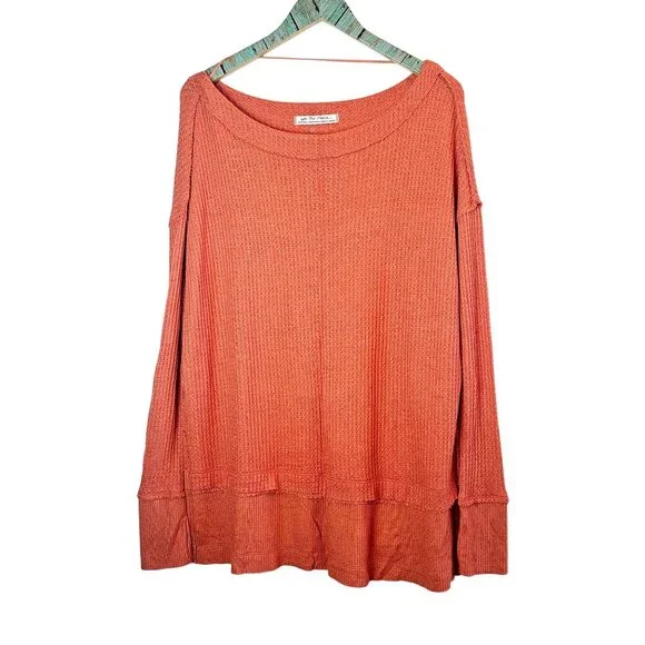 We the Free, Free People, North Shore Thermal Tunic Top, Coral, S - Picture 2 of 9